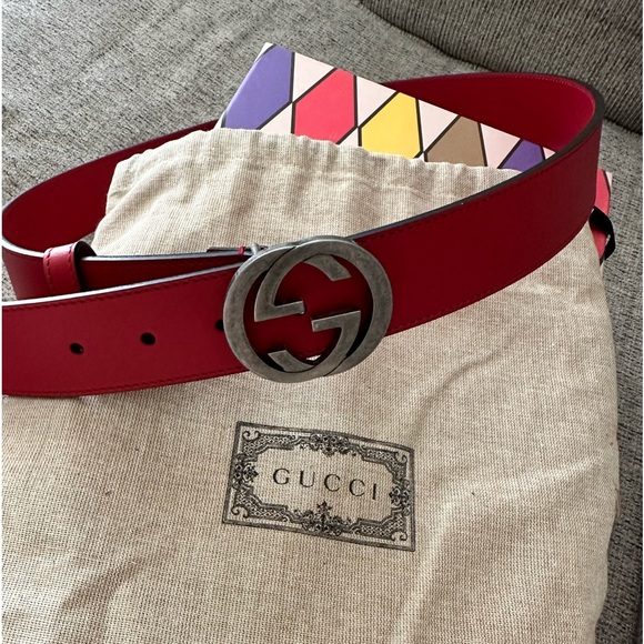Gucci belt red w.37, - Picture 1 of 3